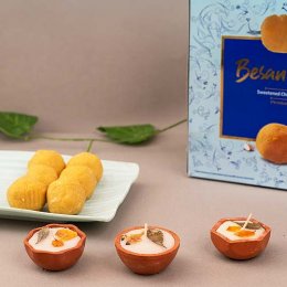 Besan Laddu & Diya - USA Delivery Direct Besan Laddu & Diya - USA Delivery Direct
