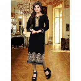 Black Color Georgette Incredible Readymade Kurti Black Color Georgette Incredible Readymade Kurti