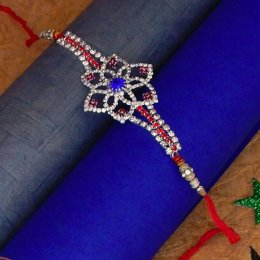 Diamond Stone Flower Shape Stone Work Rakhi Diamond Stone Flower Shape Stone Work Rakhi