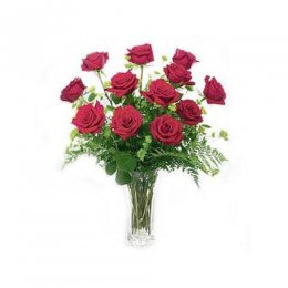 Dozen Red Roses In Vase - Puerto Rico Delivery Only Dozen Red Roses In Vase - Puerto Rico Delivery Only