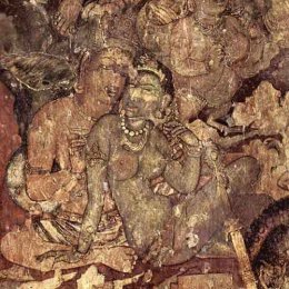 Golden Cave Painting On Ajanta Caves Golden Cave Painting On Ajanta Caves