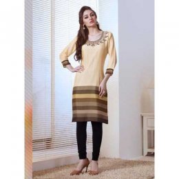Beige Color with Embroidery Work Incredible Readymade Kurti Beige Color with Embroidery Work Incredible Readymade Kurti