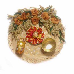 Diwali Designer Cane Puja Thali - Singapore Delivery Only Diwali Designer Cane Puja Thali - Singapore Delivery Only