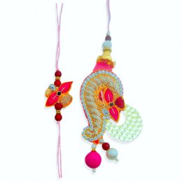 Moti Rakhi Lumba Set Moti Rakhi Lumba Set