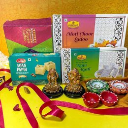 One Ganesha and Laxmi Idol & Sweets - USA Delivery Direct One Ganesha and Laxmi Idol & Sweets - USA Delivery Direct