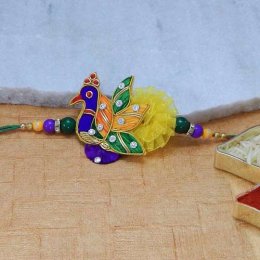 Enamelled Peacock Rakhi Enamelled Peacock Rakhi