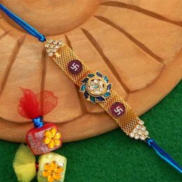 Splendid Floral Swastik Rakhi Splendid Floral Swastik Rakhi