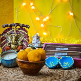 Leaf Wall Hanging Ganesha & Sweets - USA Delivery Direct Leaf Wall Hanging Ganesha & Sweets - USA Delivery Direct