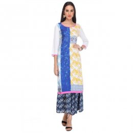 Urban naari White Colored Rayon Printed Partywear Stitched Kurti Urban naari White Colored Rayon Printed Partywear Stitched Kurti