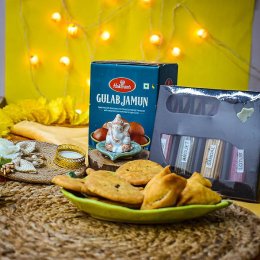Ganesha Idol Jute T-light & Sweets - USA Delivery Direct Ganesha Idol Jute T-light & Sweets - USA Delivery Direct