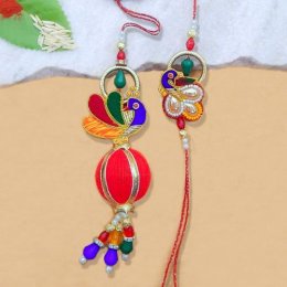 Engrossing Peacock Rakhi Lumba Set - Add On Engrossing Peacock Rakhi Lumba Set - Add On