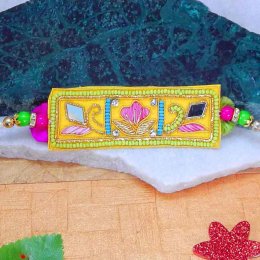 Howery Design Embeded Rakhi With Zardosi Work Howery Design Embeded Rakhi With Zardosi Work