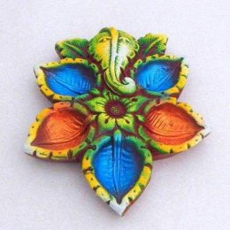 Lord Ganesh Terracotta Panch Diya Lord Ganesh Terracotta Panch Diya