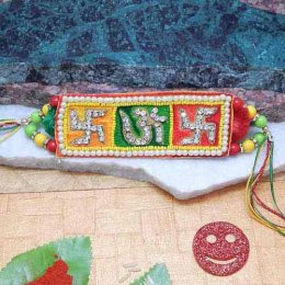 Divine Om Swastika Rakhi Divine Om Swastika Rakhi