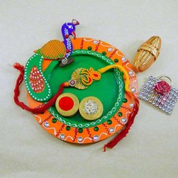 Peacock Wooden Puja Thali - Canada Delivery Only Peacock Wooden Puja Thali - Canada Delivery Only