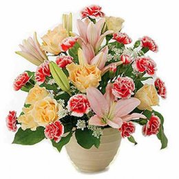 Carnations And Lilies Arrangement - Portugal Delivery Only Carnations And Lilies Arrangement - Portugal Delivery Only