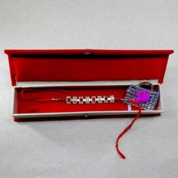 Pretty Crystal Rakhi With Rakhi Gift Box Pretty Crystal Rakhi With Rakhi Gift Box
