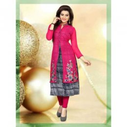 Incredible PinkAnd Grey Designer Kurti Incredible PinkAnd Grey Designer Kurti