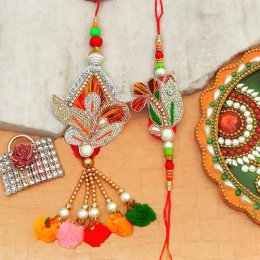 Shimmering Rakhi Lumba Set Shimmering Rakhi Lumba Set