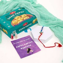 Meena Rakhi With Soan Papdi - Australia Delivery Direct Meena Rakhi With Soan Papdi - Australia Delivery Direct