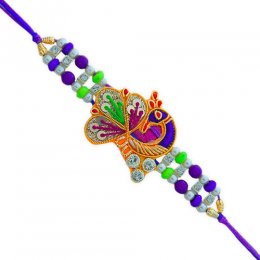 Zardosi Peacock Rakhi Zardosi Peacock Rakhi