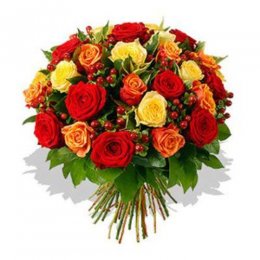 35 Orange Red And Yellow Roses 35 Orange Red And Yellow Roses