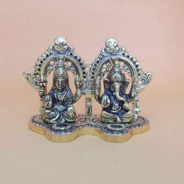 White Metal Ganesh & Lakshmi White Metal Ganesh & Lakshmi