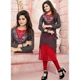 Incredible Straight Kurti in Grey Incredible Straight Kurti in Grey