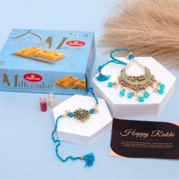 Bhaiya Bhabhi Rakhi Set & Milk Cake - USA Delivery Only Bhaiya Bhabhi Rakhi Set & Milk Cake - USA Delivery Only