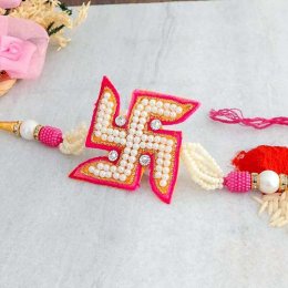 Swastik Pearl Rakhi Swastik Pearl Rakhi