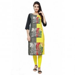 Ravishing Black and Yellow Designer Kurti Ravishing Black and Yellow Designer KurtiÂ
