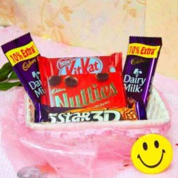 Combo Of 5 Chocolates with Fancy Basket - CANADA Delivery Only Combo Of 5 Chocolates with Fancy Basket - CANADA Delivery Only
