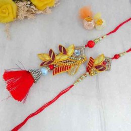 Designer looking Bhaiya Bhabhi Rakhi Set Designer looking Bhaiya Bhabhi Rakhi Set