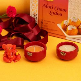 Ganesha - Diya - Motichoor Laddu - USA Delivery Direct Ganesha - Diya - Motichoor Laddu - USA Delivery Direct