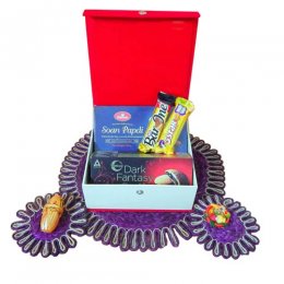 Auspicious Jeweled Chocolate Rakhi Box - CANADA Delivery Only Auspicious Jeweled Chocolate Rakhi Box - CANADA Delivery Only