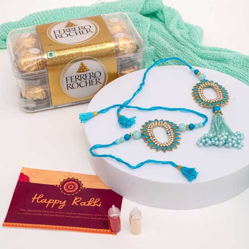Bhaiya Bhabhi Rakhi Set & Ferrero - Australia Delivery